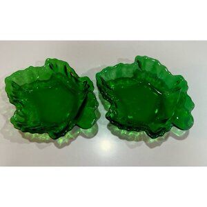 Anchor Hocking Forest Green glass pieces, produced between the 1950s and 1960s